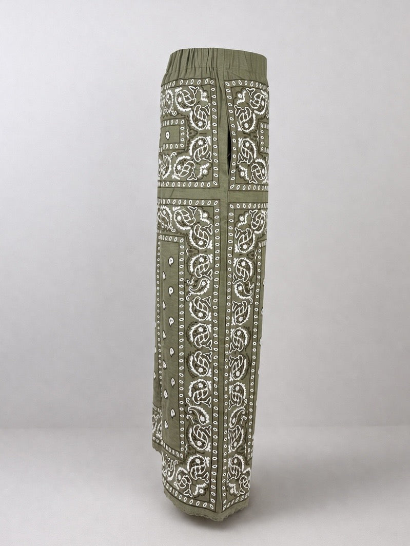 Orsina, Pantalone con Elastico Ricamato