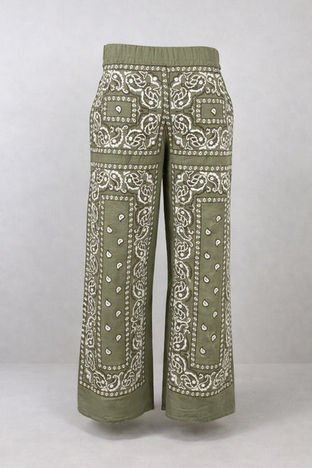 Orsina, Pantalone con Elastico Ricamato