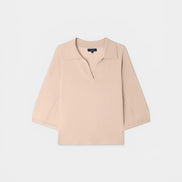 Polo in Maglia di Lana Leggera Manica Corta Soeur