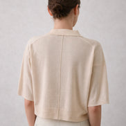 Polo in Maglia di Lana Leggera Manica Corta Soeur