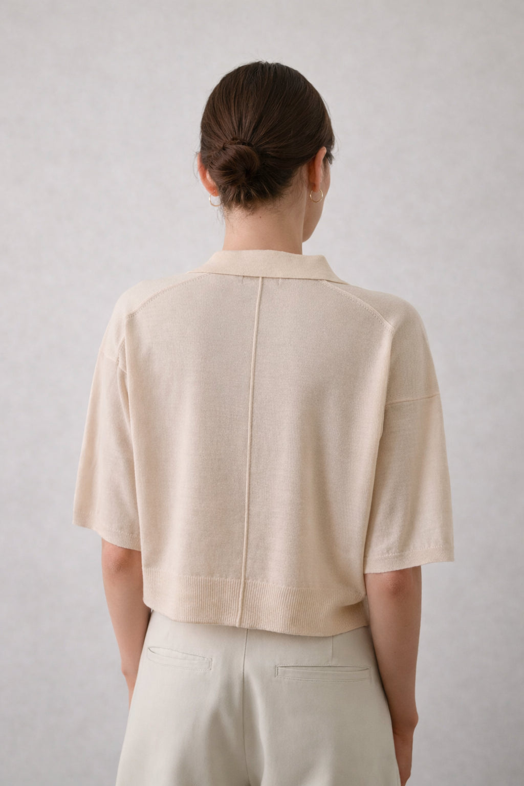 Polo in Maglia di Lana Leggera Manica Corta Soeur