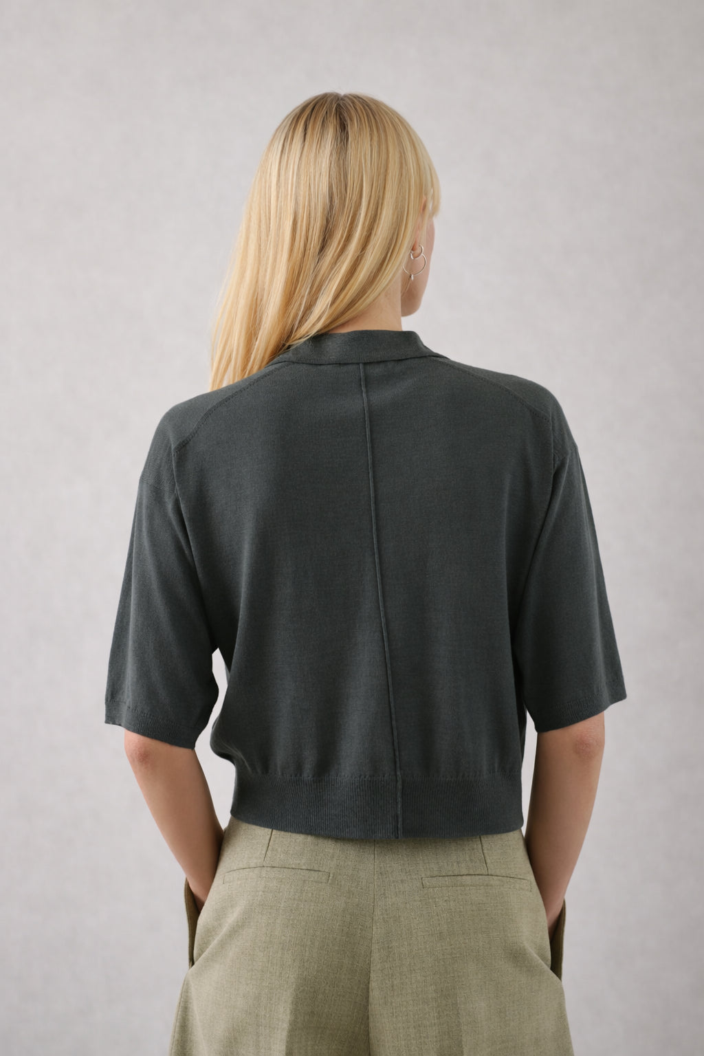 Polo in Maglia di Lana Leggera Manica Corta Soeur