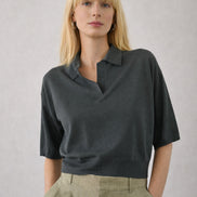 Polo in Maglia di Lana Leggera Manica Corta Soeur