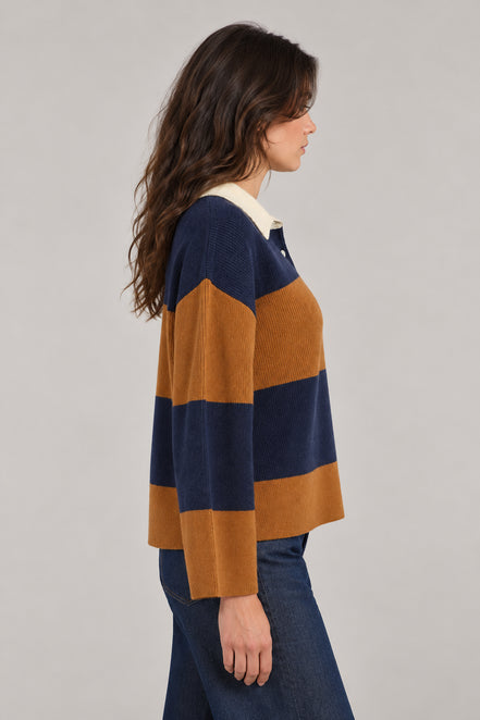 Inland, Polo in Cashmere a costa inglese con  righe larghe