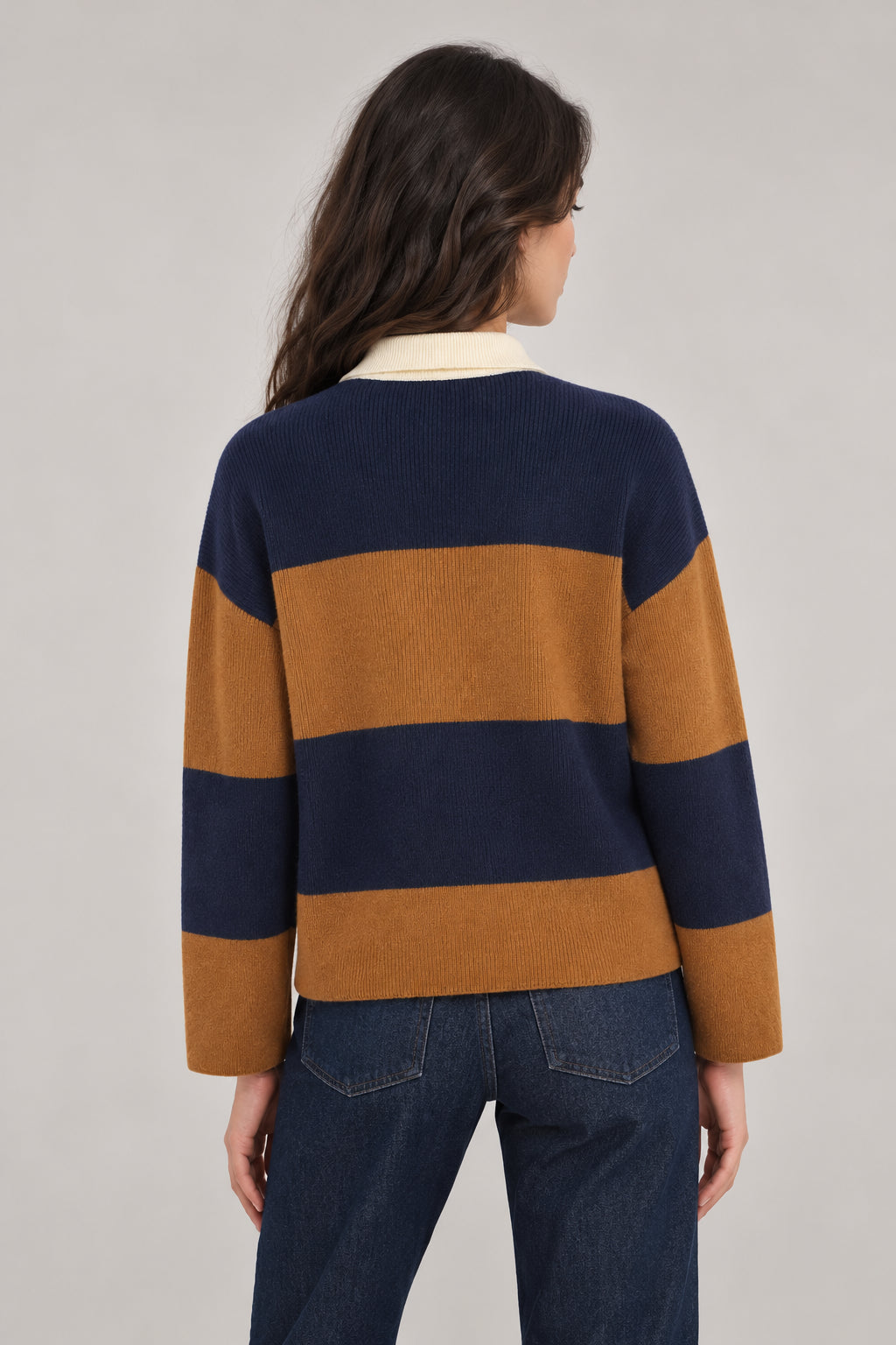 Inland, Polo in Cashmere a costa inglese con  righe larghe