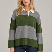 Inland, Polo in Cashmere a costa inglese con  righe larghe