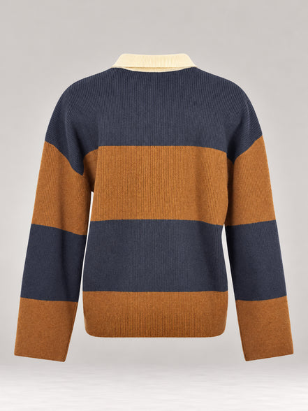Inland, Polo in Cashmere a costa inglese con  righe larghe