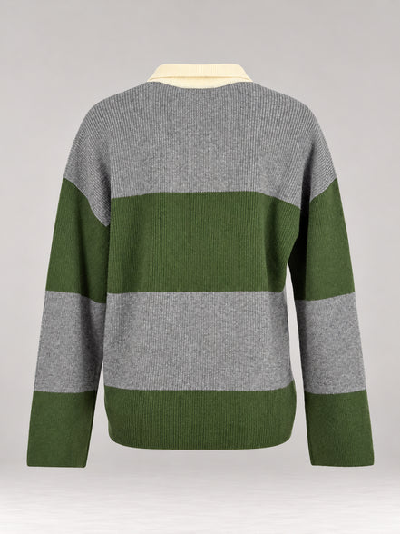 Inland, Polo in Cashmere a costa inglese con  righe larghe