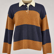 Inland, Polo in Cashmere a costa inglese con  righe larghe