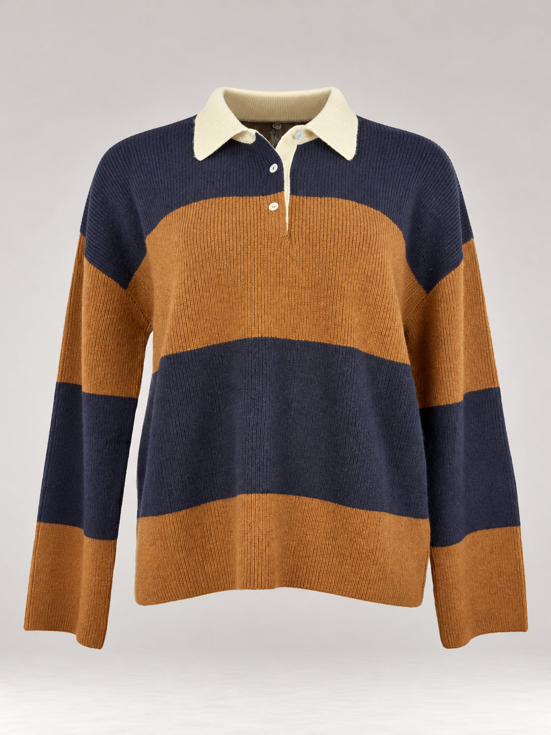 Inland, Polo in Cashmere a costa inglese con  righe larghe