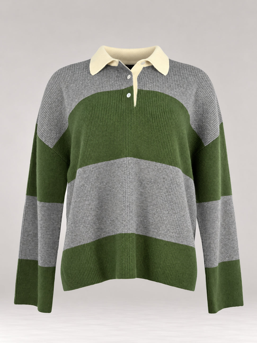 Inland, Polo in Cashmere a costa inglese con  righe larghe