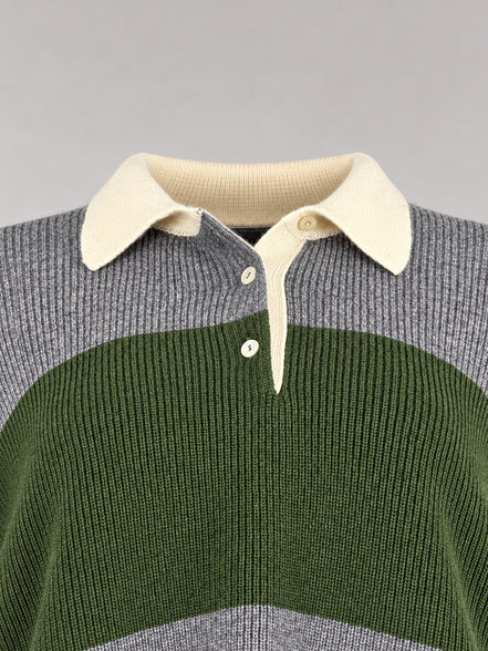 Inland, Polo in Cashmere a costa inglese con  righe larghe