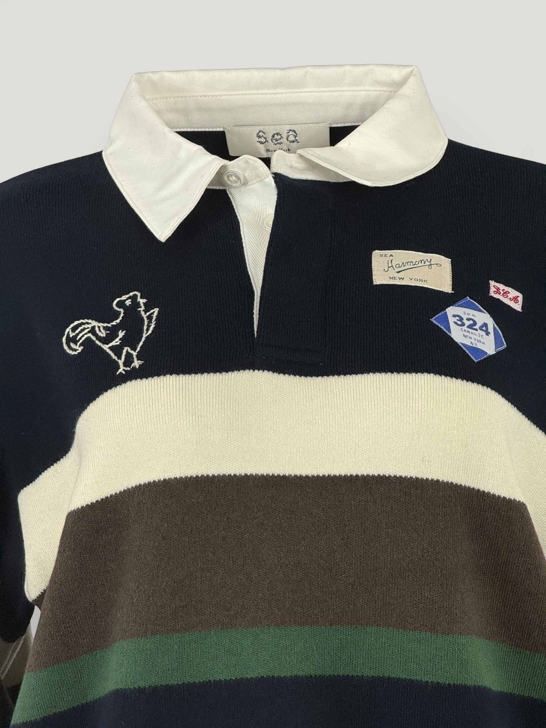 Felpa Polo Rugby a Righe Sea NY