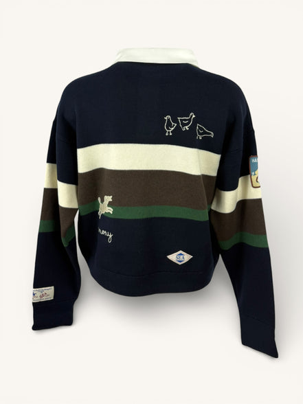 Felpa Polo Rugby a Righe Sea NY