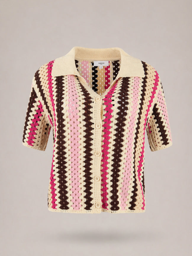 Suncoo, Polo in Cotone Crochet Gigi