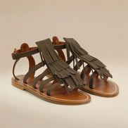 KJacques, Sandalo con Frange in Camoscio Fregate