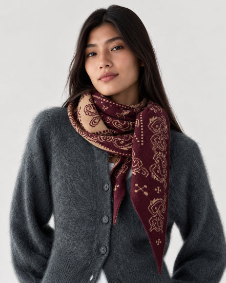 Guest In Residence, Sciarpa Bandana in Cashmere Jacquard Wild Rag