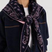 Guest In Residence, Sciarpa Bandana in Cashmere Jacquard Wild Rag