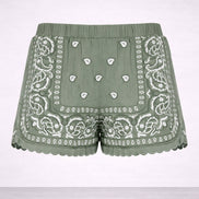 Orsina, Shorts con Ricami Bandana
