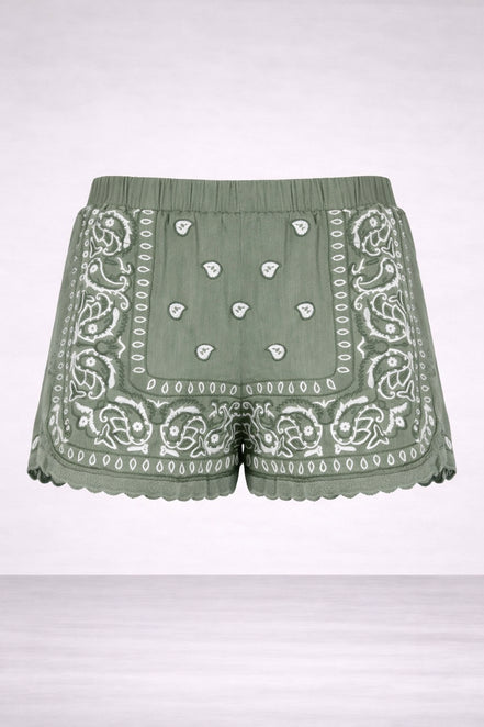 Orsina, Shorts con Ricami Bandana