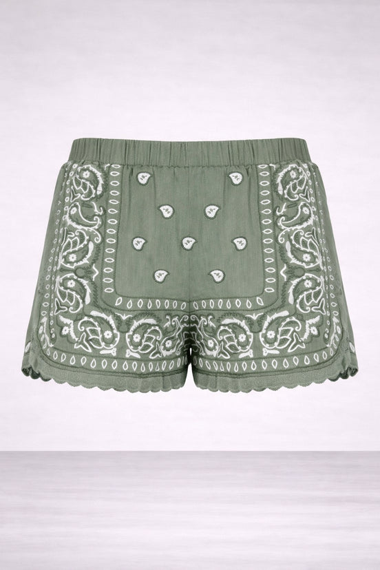 Orsina, Shorts con Ricami Bandana