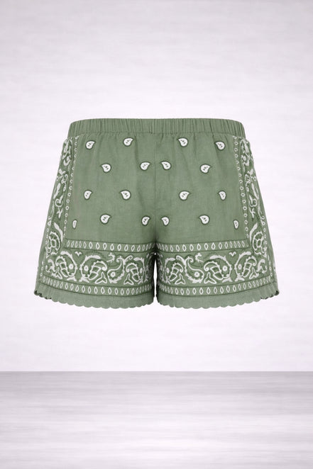 Orsina, Shorts con Ricami Bandana