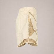 Suncoo, Shorts Vita Alta in Lino con Pizzo Brest