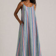 Injiri, Slip Dress in Cotone a Righe