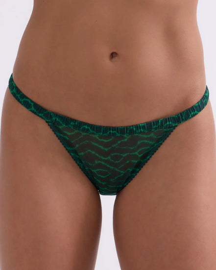 Love Stories, Set Bralette Love Lace & Slip Wild Rose Green Zebra