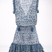 MA.BE Apparel, Mini Abito in Cotone con Fantasia Floreale Esti
