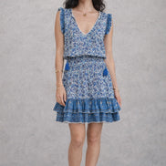 MA.BE Apparel, Mini Abito in Cotone con Fantasia Floreale Esti