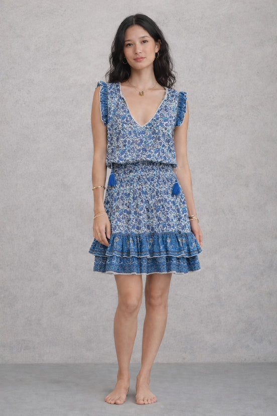 MA.BE Apparel, Mini Abito in Cotone con Fantasia Floreale Esti
