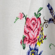 Orsina, Top Cropped con Ricami Punto Croce