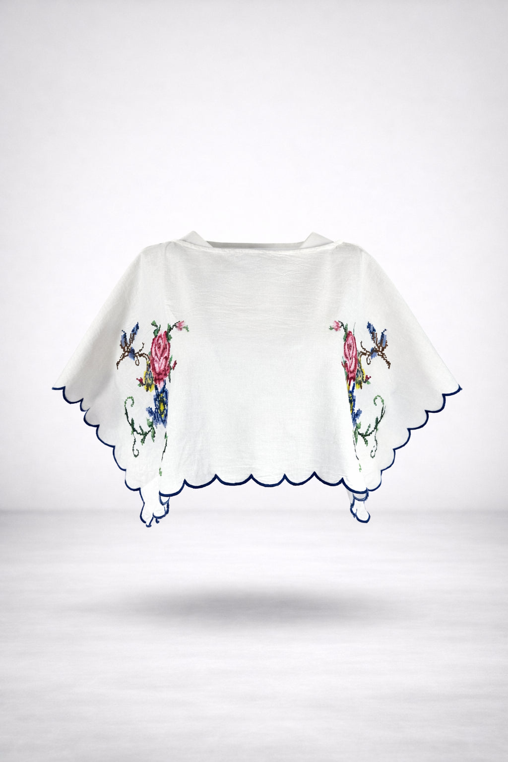 Orsina, Top Cropped con Ricami Punto Croce