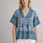 MA.BE Apparel, Caftano in Cotone Stampa Floreale Esti