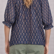 MA.BE Apparel, Blusa in Cotone Leggero Stampato Ari