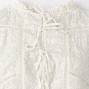 Top Senza Maniche in Pizzo con Lacci Bianco Camila Maison Hotel