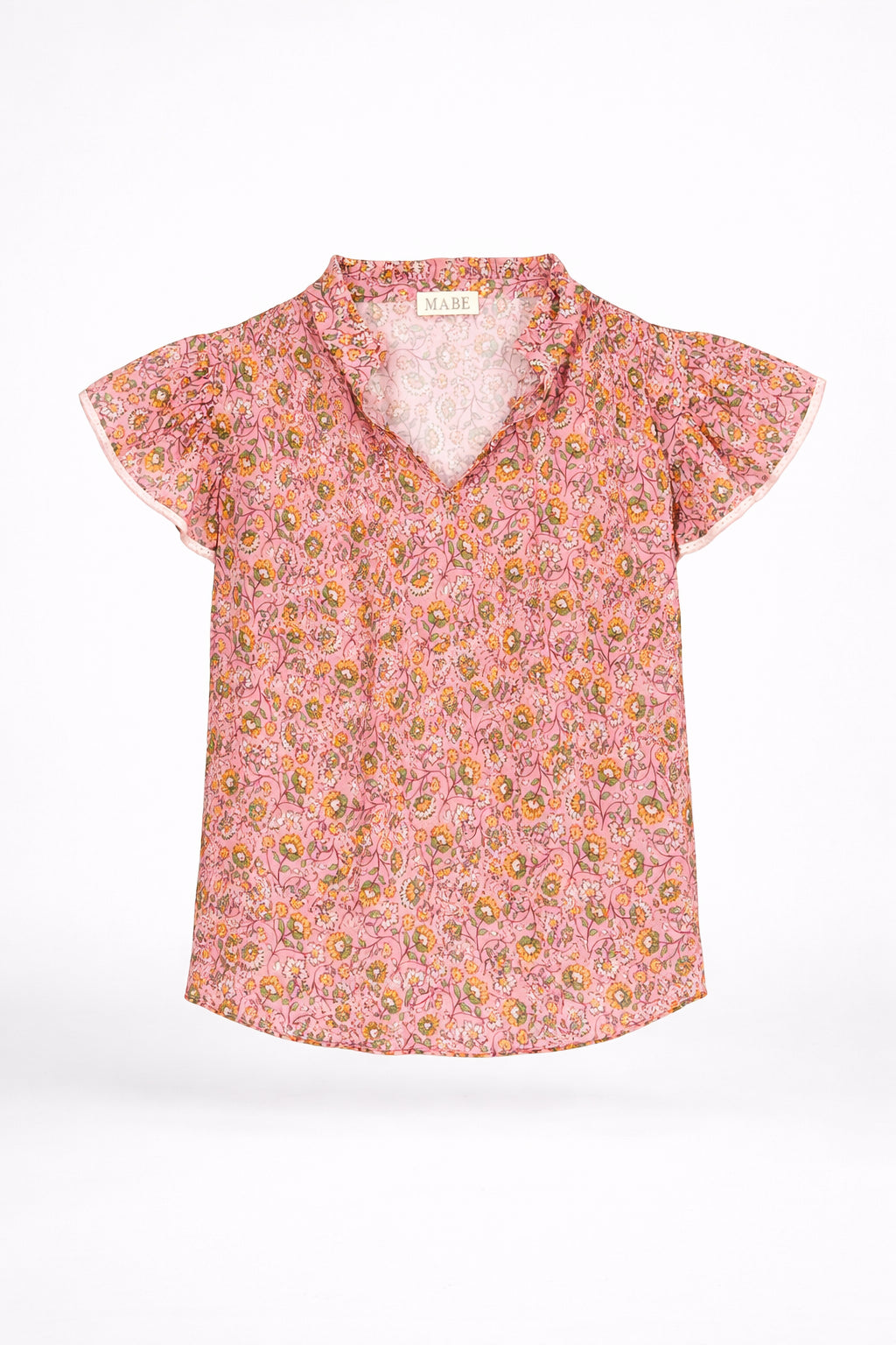 MA.BE Apparel, Top con Volant Maniche Corte Ceci