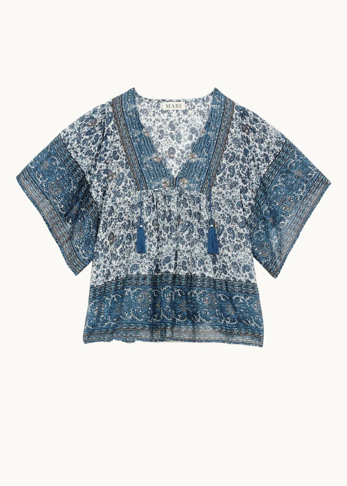 MA.BE Apparel, Caftano in Cotone Stampa Floreale Esti