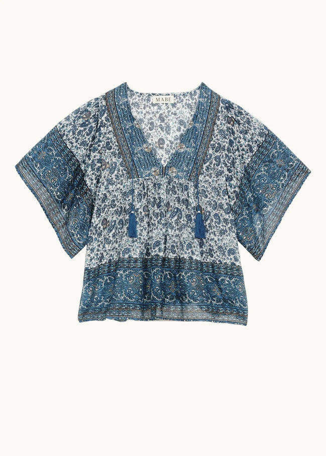 MA.BE Apparel, Caftano in Cotone Stampa Floreale Esti