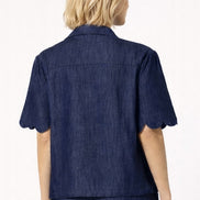 Scarlett Poppies, Camicia Manica a 3/4 in Denim Leggero
