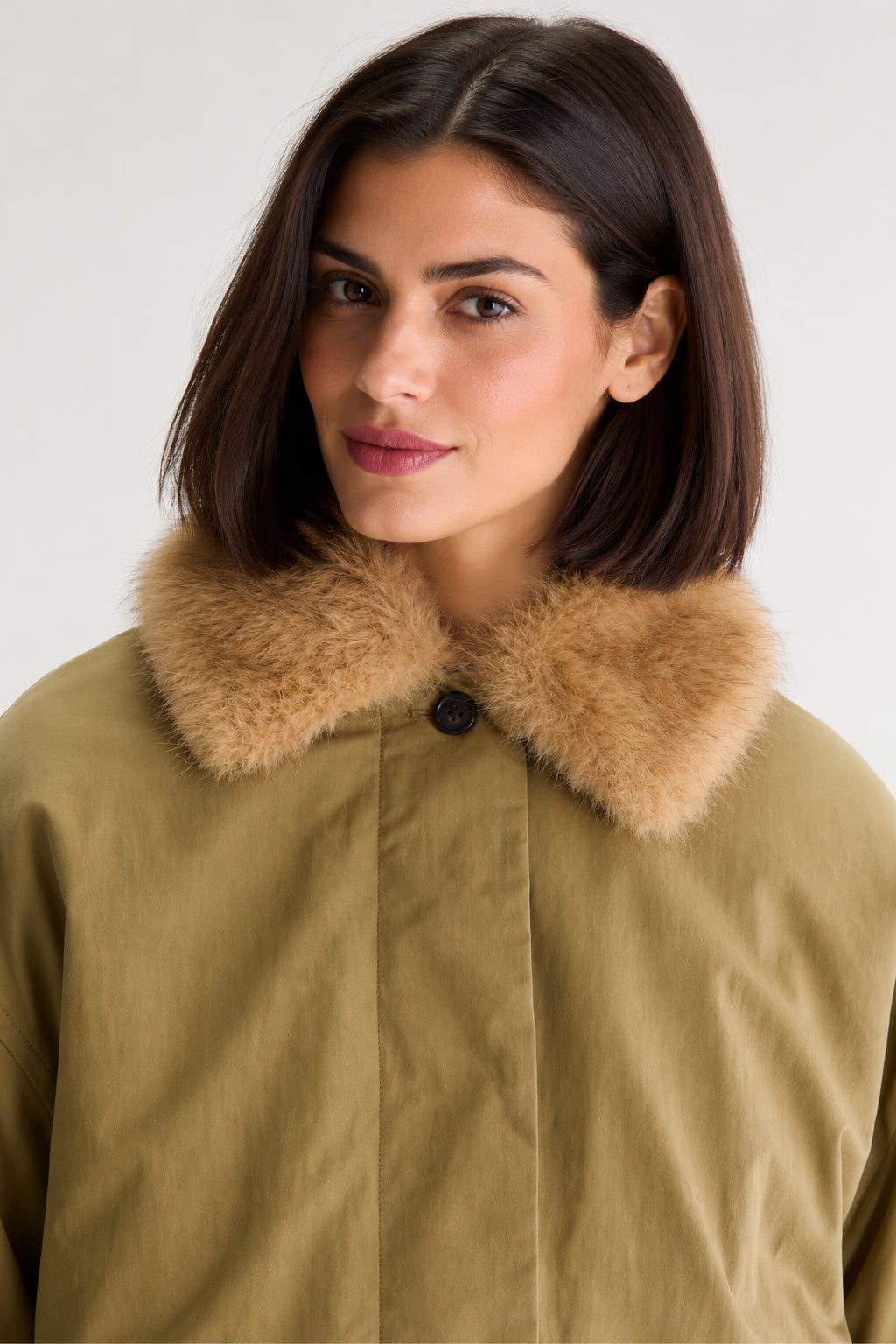 Bellrose, Trench Corto con pelliccia sintetica Hilma