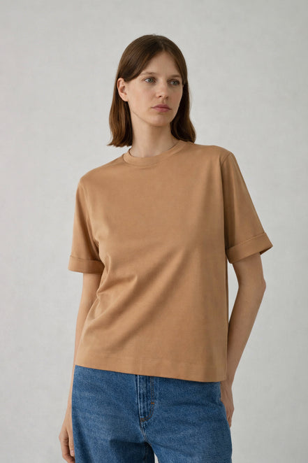 T-Shirt Girocollo In Cotone Manica Corta,  Ama  Soeur