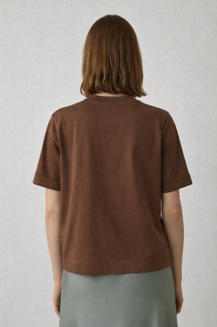 T-Shirt Girocollo In Cotone Manica Corta,  Ama  Soeur