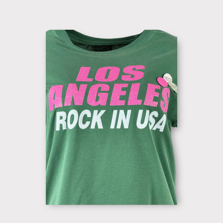 T-Shirt Maniche Corte Los Angeles Glitter Trucker NewTone