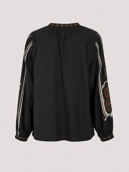 Stella Forest, Tunica in Cotone Nero Gwen