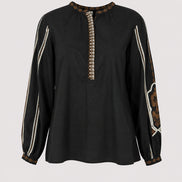 Stella Forest, Tunica in Cotone Nero Gwen