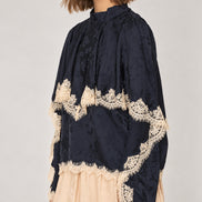 Sea NY,  Blusa con Rivestimento a Mantella e Pizzo