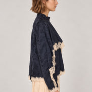Sea NY,  Blusa con Rivestimento a Mantella e Pizzo