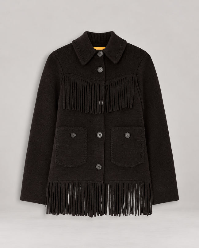 Guest in Residence, Giaccone in Cashmere con Frange Western